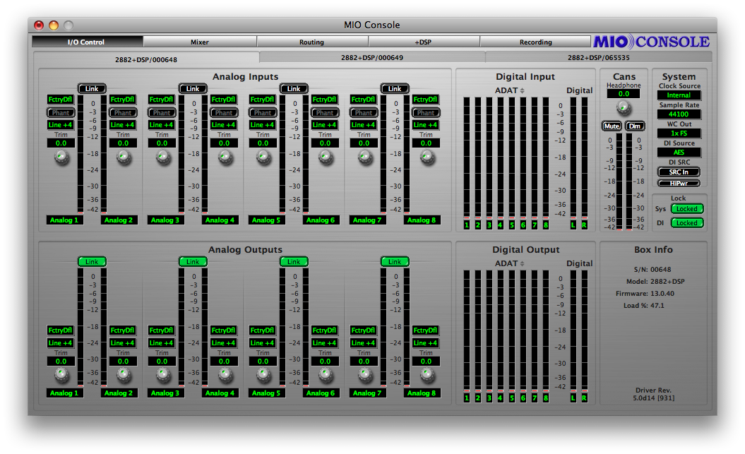 MIO Console Overview For Legacy Devices